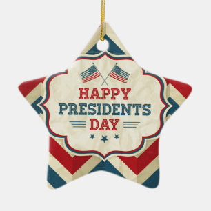 presidents day chevron ceramic tree decoration