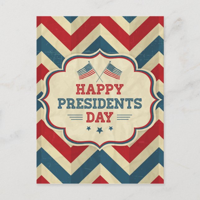 presidents day chevron postcard (Front)