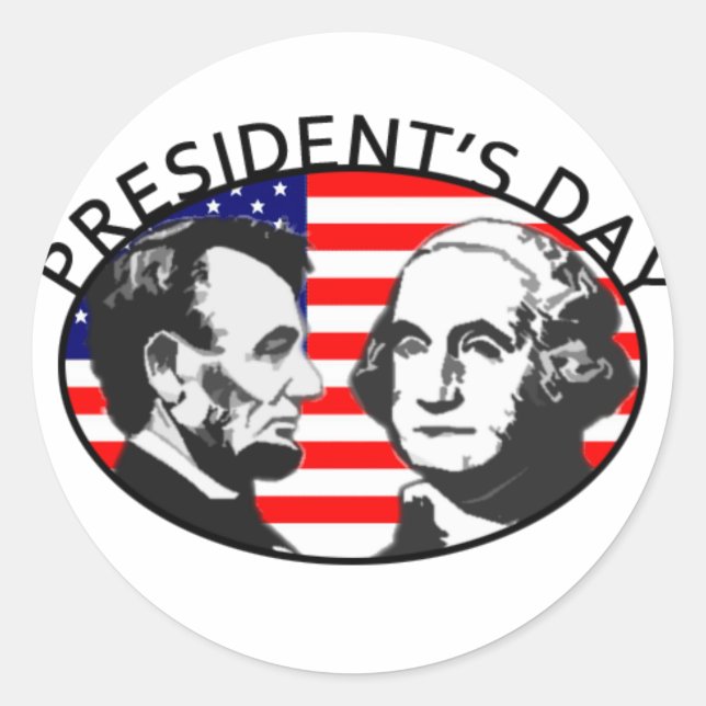 PRESIDENT'S DAY CLASSIC ROUND STICKER (Front)
