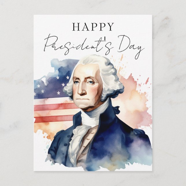 President's Day George Washington Business  Holiday Postcard (Front)