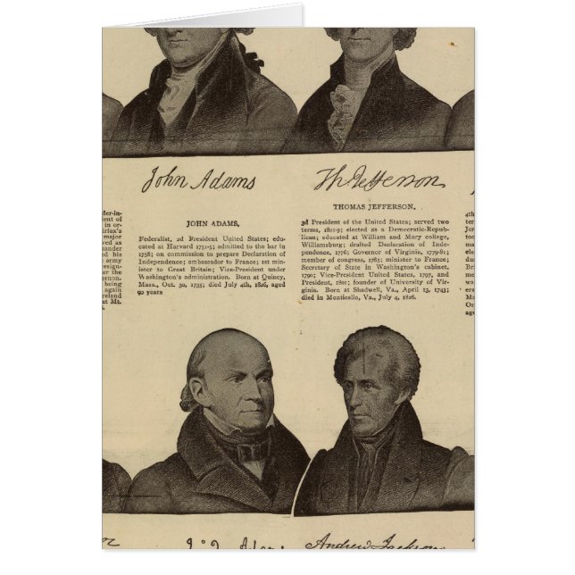 Presidents US, autographs, biographies 2 (Front)