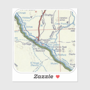 Presidio TX Vintage Map