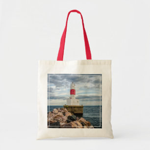 Presque Isle Harbour Breakwater Lighthouse Tote Bag