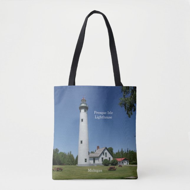 Presque Isle Lighthouse all over tote bag (Front)