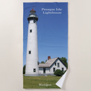 Presque Isle Lighthouse beach towel