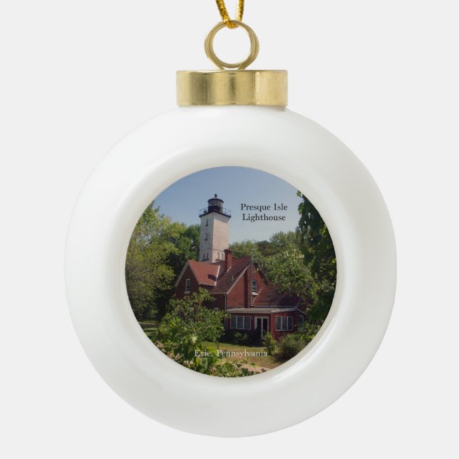 Presque Isle Lighthouse Erie ornament (Front)