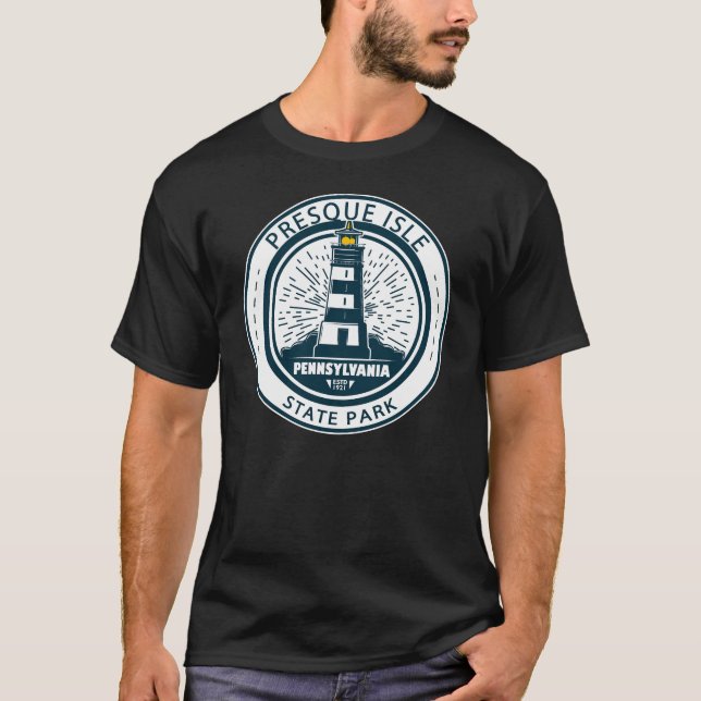 Presque Isle State Park Pennsylvania Badge T-Shirt (Front)
