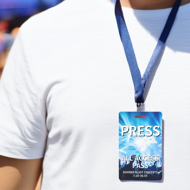PRESS All Access Pass Concert Event ID Badge (PRESS All Access Pass Concert Event Badge)