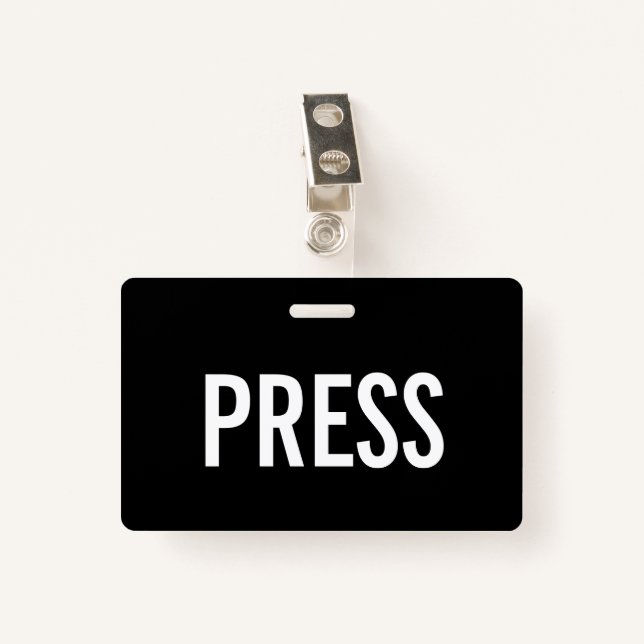 Press All Access Pass Horizontal ID Badge (Front with Clip)