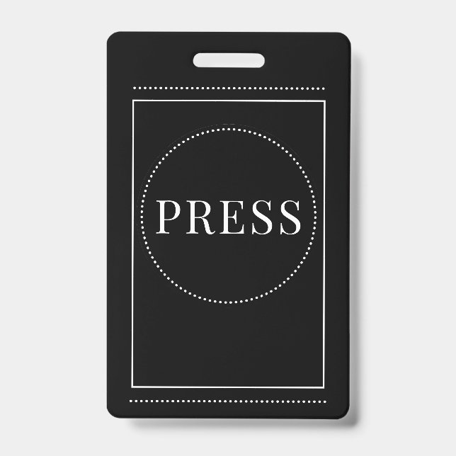 Press Black Badge ID Badge (Front)