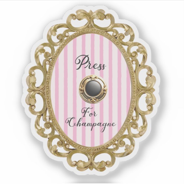 Press For Champagne Pink Gold Baroque Luxury Frame (Front)
