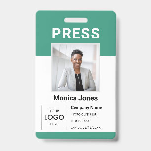 Press Logo Photo Professional Badge ID Badge
