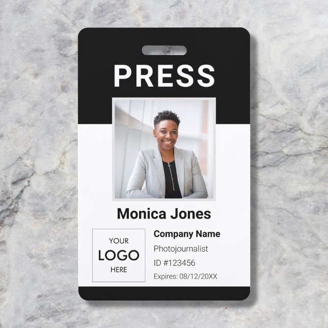 Press Logo Photo Professional Badge ID Badge (Creator Uploaded)