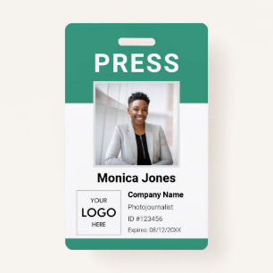 Press Logo Photo QR Code Professional Badge ID Badge