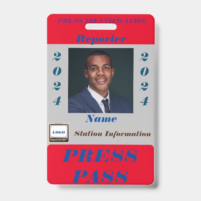 Press Pass Badge ID Badge (Front)