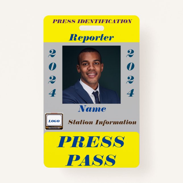 Press Pass Badge ID Badge (Front)