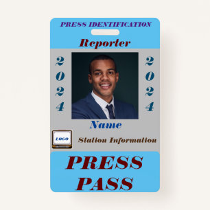 Press Pass Badge ID Badge