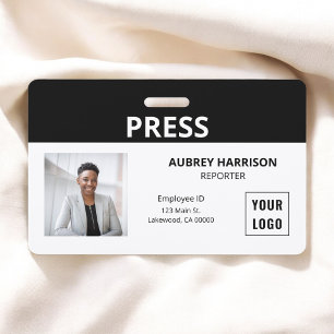 Press Simple Photo ID Badge