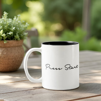 Press Start Retro Gaming Two-Tone Coffee Mug