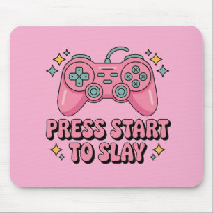 Press Start to Slay – Gamer Girl Kawaii Mousepad