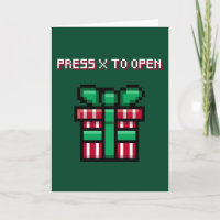 Press X To Open - Video Game Pixel Christmas