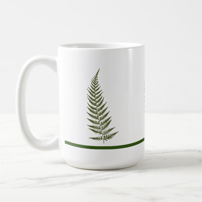 Pressed Australian Fern Leaf -Match Any Colour Nap Coffee Mug (Left)