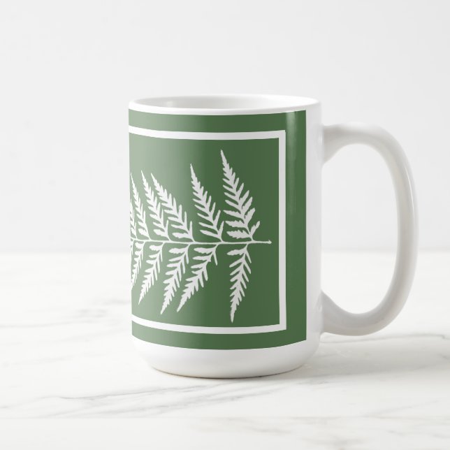 Pressed Botanical Fern Leaf - Mix and Match Colour Coffee Mug (Right)