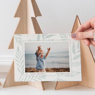 Pressed Botanical Horizontal Photo Holiday Card