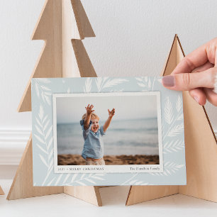 Pressed Botanical Horizontal Photo Holiday Card