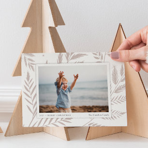 Pressed Botanical Horizontal Photo Holiday Card