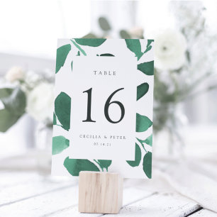 Pressed Botanical Personalised Table Number Card