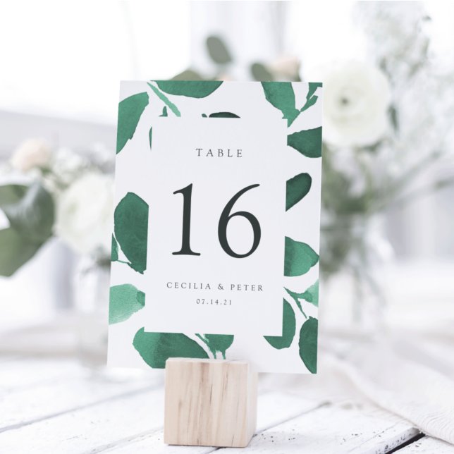 Pressed Botanical Personalised Table Number Card (Creator Uploaded)