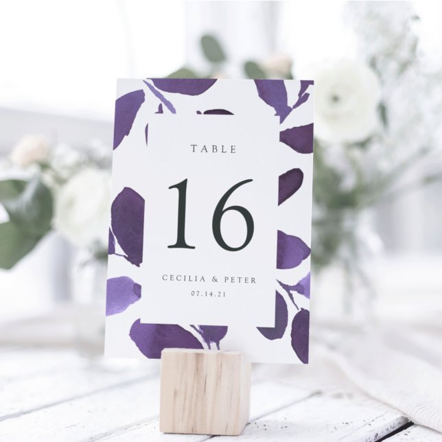 Pressed Botanical Personalised Table Number Card (Creator Uploaded)