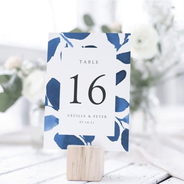 Pressed Botanical Personalized Table Number Card (Creator Uploaded)