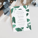 Pressed Botanical Wedding Invitation | Emerald<br><div class="desc">Elegant watercolor botanical wedding invitations feature your wedding details in classic lettering,  framed by watercolor leaves in shades of emerald and forest green.</div>