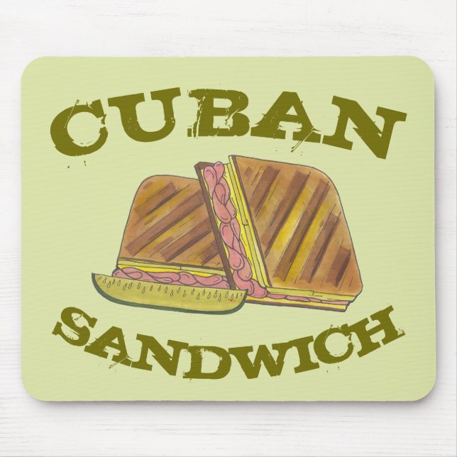 Pressed Cuban Sandwich Ham Cheese Salami PIckle Mouse Pad (Front)