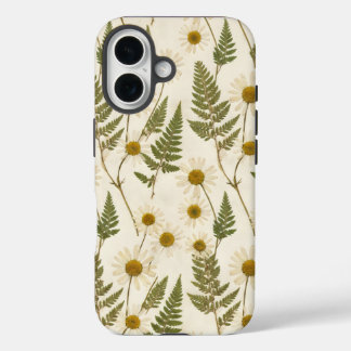 Pressed Daisy & Fern Botanical Vintage Herbarium i iPhone 16 Case