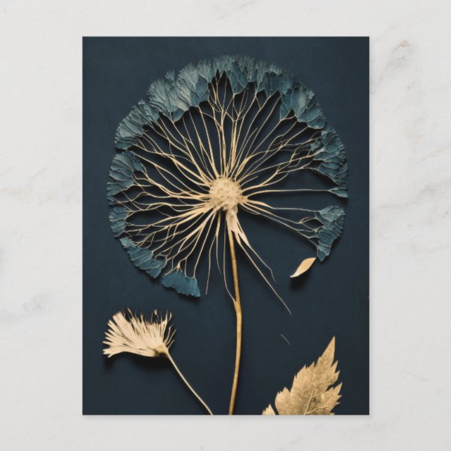 Pressed Dandelion AI Generated Postcard (Front)