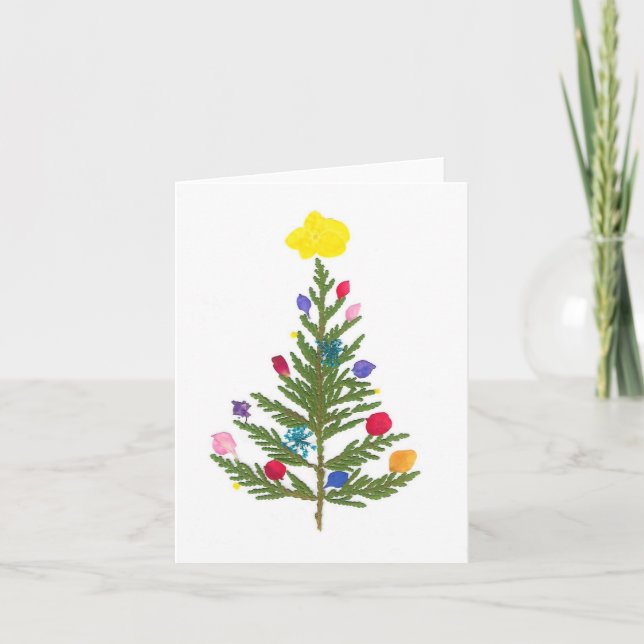 Pressed flower Christmas card (Front)