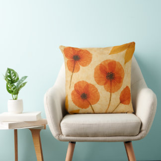 Pressed Flower Herbarium Decorative Throw Pillow