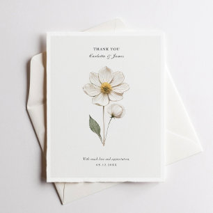 Pressed Flower I Stylish Wedding Thank You Card