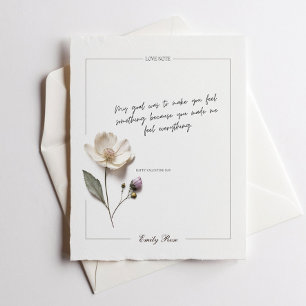 Pressed Flower Personalized Stationery Note Card