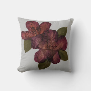 Pressed Flower Rhododendron Cushion