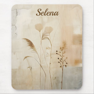 Pressed Flowers and Grass Mouse Pad