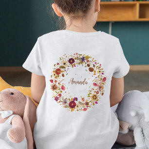 Pressed Flowers Artwork Blooming Circle Girly T-Shirt