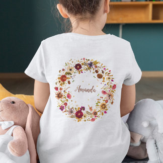 Pressed Flowers Artwork Blooming Circle Girly  T-Shirt