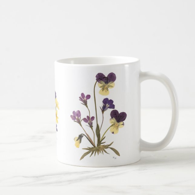 Pressed Flowers Design Coffee Mug (Right)