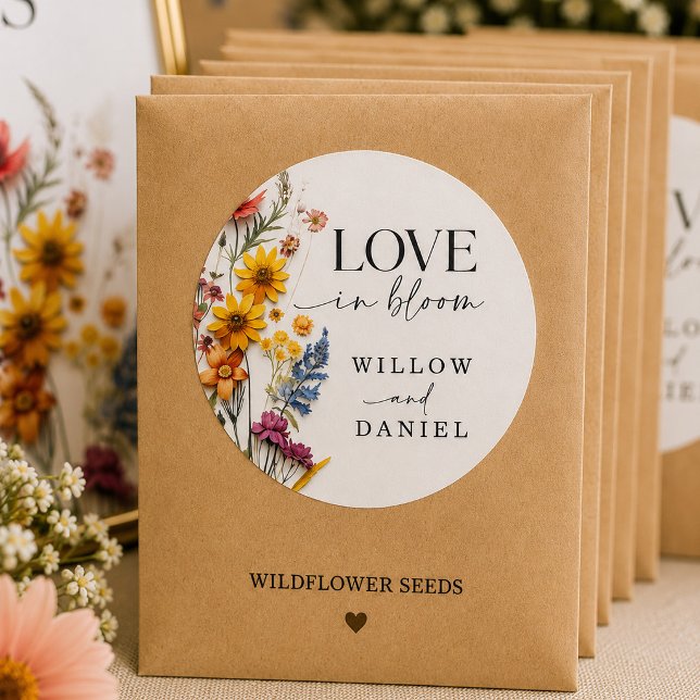 Pressed Flowers Wildflower Boho Wedding Stickers (Creator Uploaded)