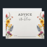 Pressed Flowers Wildflower Wedding Advice Cards<br><div class="desc">Ask your wedding guests to share advice for the newlyweds. Easily customise with your names.</div>