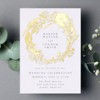 Pressed Gold Boho Micro Wildflower Wreath Wedding